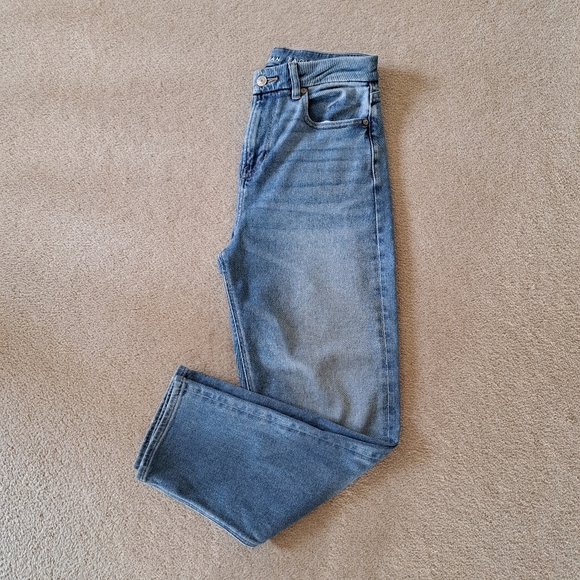 American Eagle Jeans Curvy Mom Jeans Size 4 Short Blue Denim Stretch Casual - Picture 14 of 14